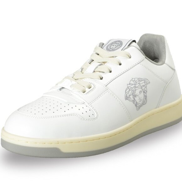 Versace Women's Medusa Logo White Leather Sneakers Shoes US 6 IT 36
